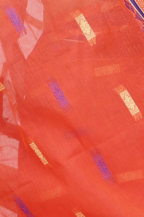 Orange Pure Cotton Gayatri Tant Saree (941)
